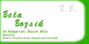 bela bozsik business card